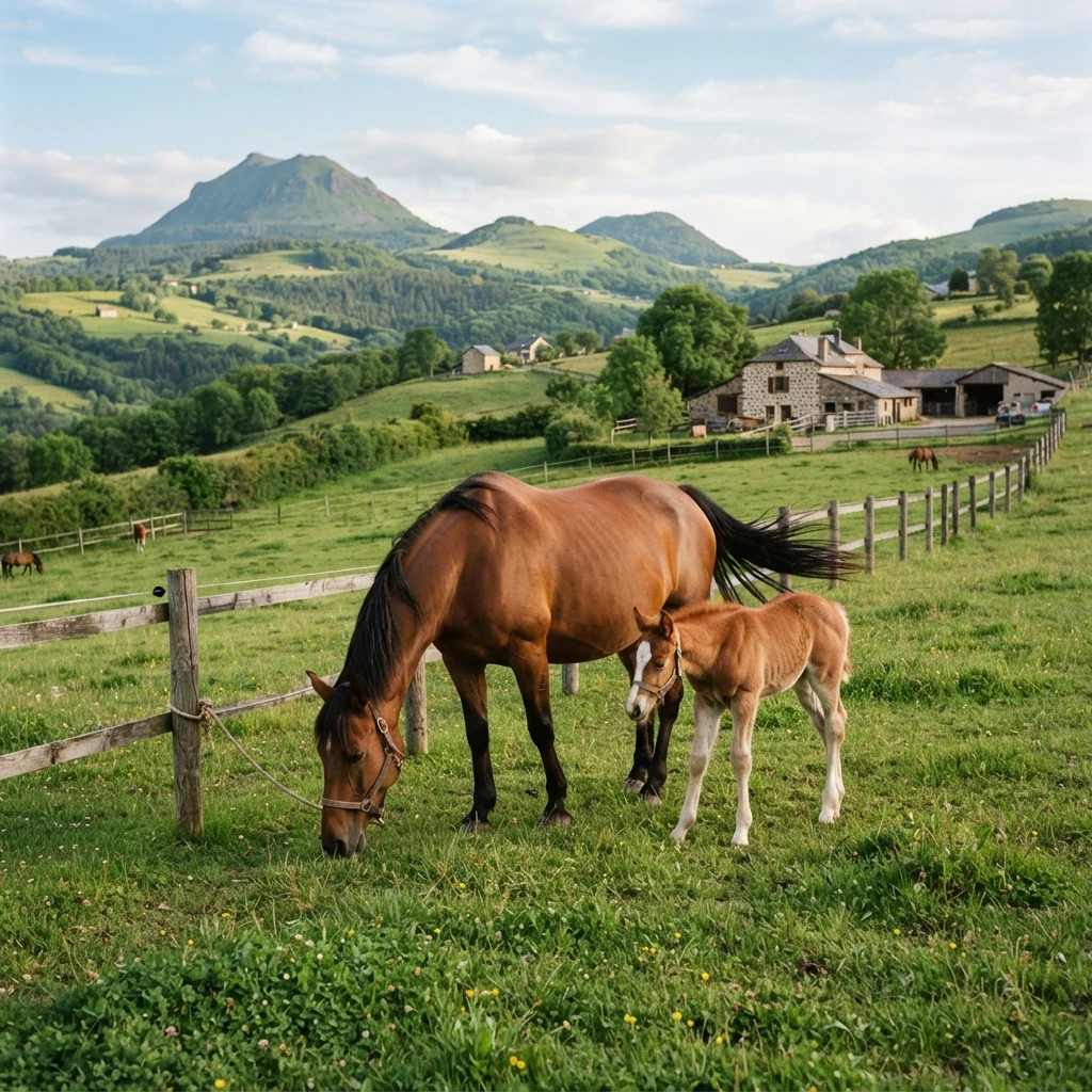 Élevage de chevaux au PEP Quarter Horses, Saint-Genès-Champanelle