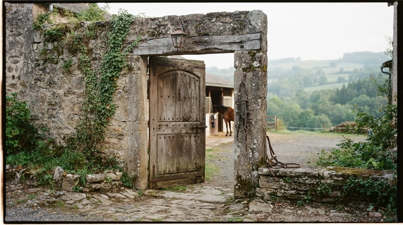Entrée du PEP Quarter Horses, centre équestre à Saint-Genès-Champanelle